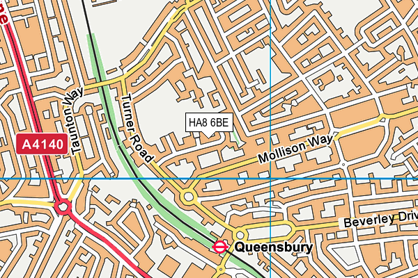 HA8 6BE map - OS VectorMap District (Ordnance Survey)