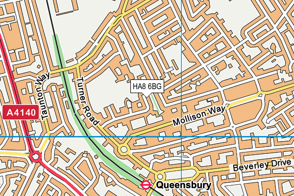 HA8 6BG map - OS VectorMap District (Ordnance Survey)