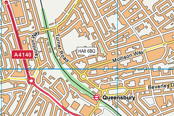 HA8 6BQ map - OS VectorMap District (Ordnance Survey)