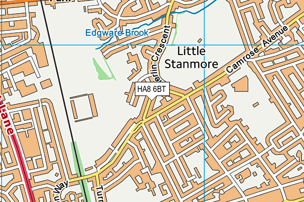 HA8 6BT map - OS VectorMap District (Ordnance Survey)