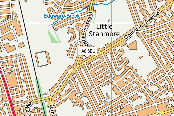 HA8 6BU map - OS VectorMap District (Ordnance Survey)