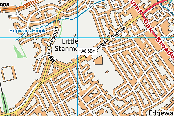 HA8 6BY map - OS VectorMap District (Ordnance Survey)