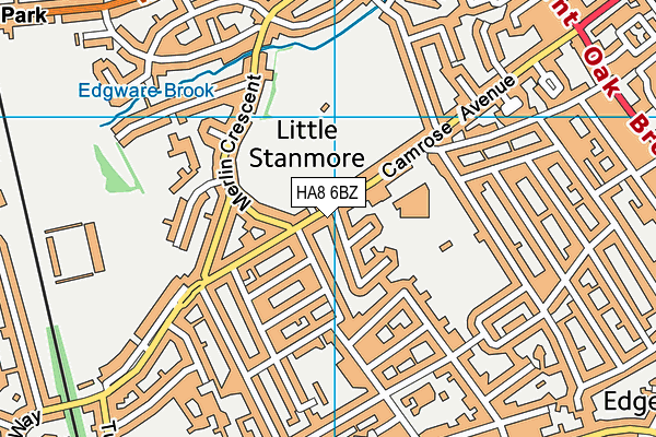 HA8 6BZ map - OS VectorMap District (Ordnance Survey)