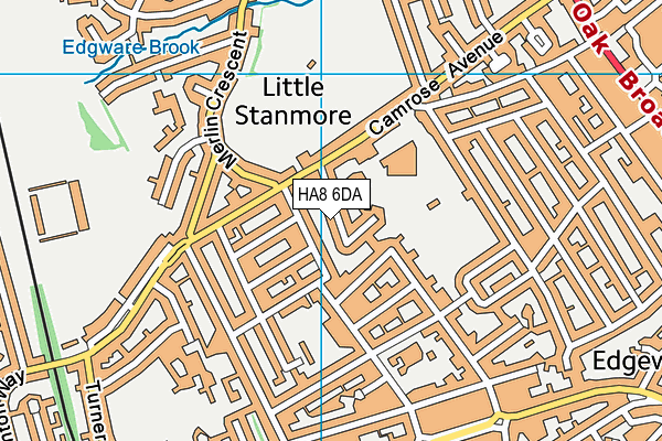 HA8 6DA map - OS VectorMap District (Ordnance Survey)