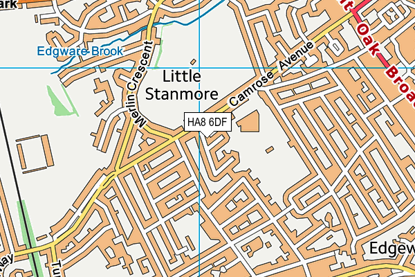 HA8 6DF map - OS VectorMap District (Ordnance Survey)