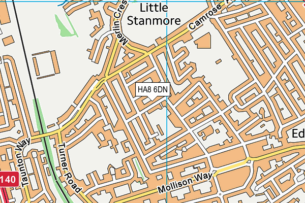 HA8 6DN map - OS VectorMap District (Ordnance Survey)