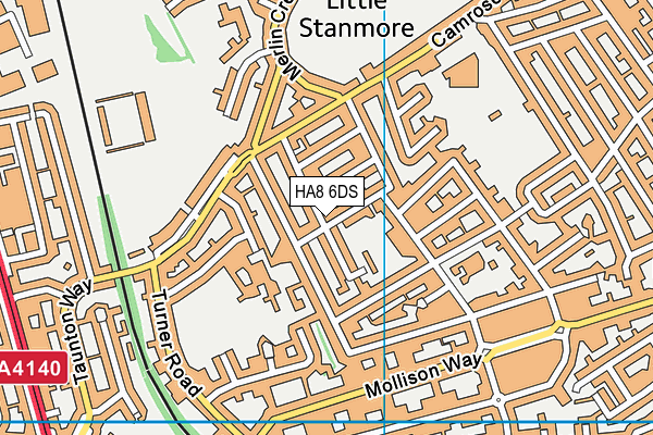 HA8 6DS map - OS VectorMap District (Ordnance Survey)