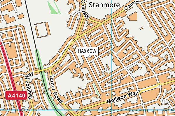 HA8 6DW map - OS VectorMap District (Ordnance Survey)