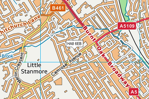 HA8 6EB map - OS VectorMap District (Ordnance Survey)