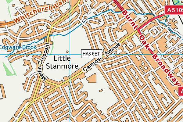 HA8 6ET map - OS VectorMap District (Ordnance Survey)