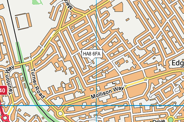 HA8 6FA map - OS VectorMap District (Ordnance Survey)