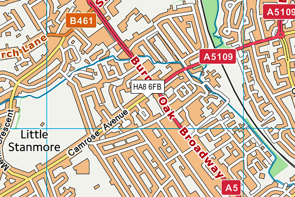 HA8 6FB map - OS VectorMap District (Ordnance Survey)