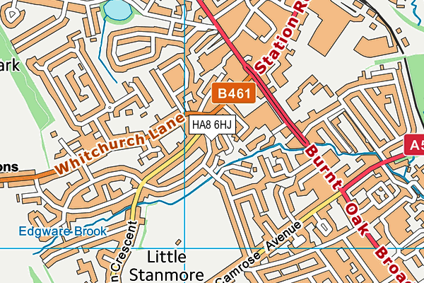 HA8 6HJ map - OS VectorMap District (Ordnance Survey)