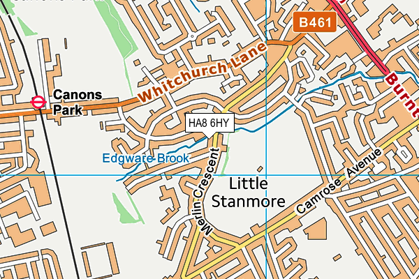 HA8 6HY map - OS VectorMap District (Ordnance Survey)