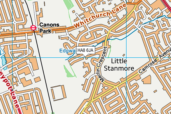 HA8 6JA map - OS VectorMap District (Ordnance Survey)