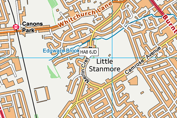 HA8 6JD map - OS VectorMap District (Ordnance Survey)