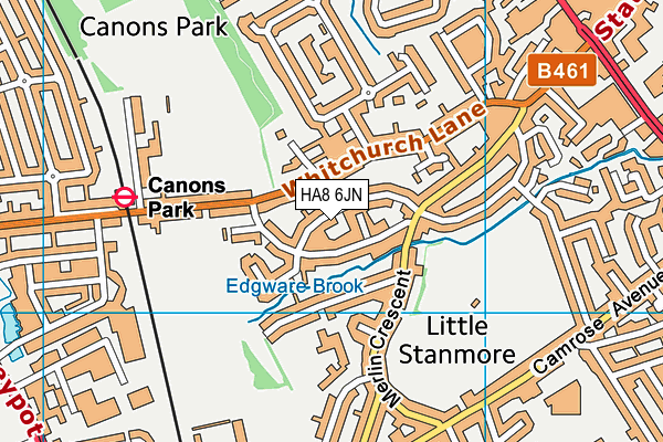 HA8 6JN map - OS VectorMap District (Ordnance Survey)