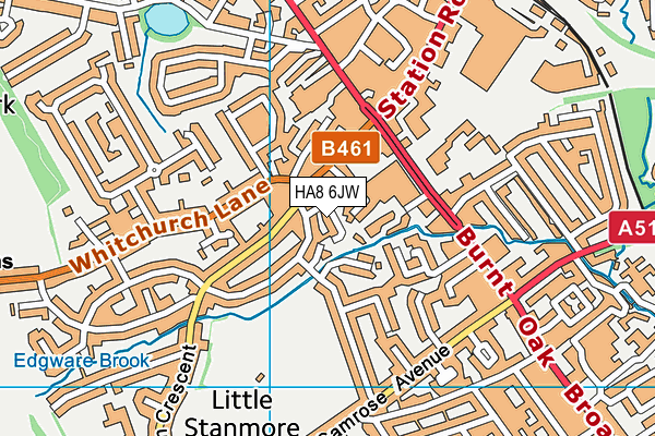 HA8 6JW map - OS VectorMap District (Ordnance Survey)