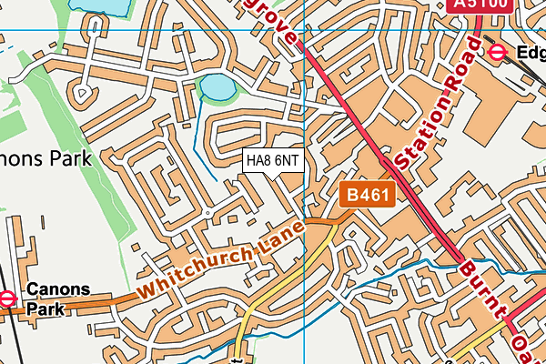 HA8 6NT map - OS VectorMap District (Ordnance Survey)