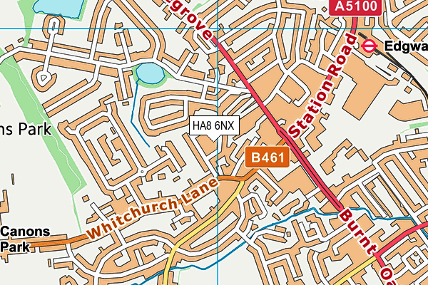 HA8 6NX map - OS VectorMap District (Ordnance Survey)