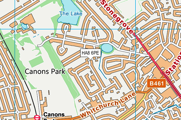 HA8 6PE map - OS VectorMap District (Ordnance Survey)