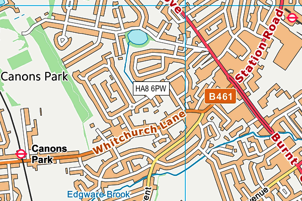 HA8 6PW map - OS VectorMap District (Ordnance Survey)