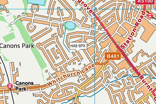 HA8 6PX map - OS VectorMap District (Ordnance Survey)