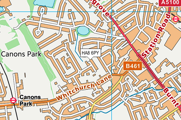 HA8 6PY map - OS VectorMap District (Ordnance Survey)