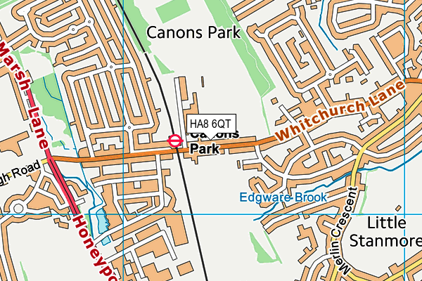 HA8 6QT map - OS VectorMap District (Ordnance Survey)