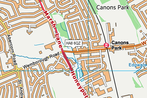 HA8 6QZ map - OS VectorMap District (Ordnance Survey)