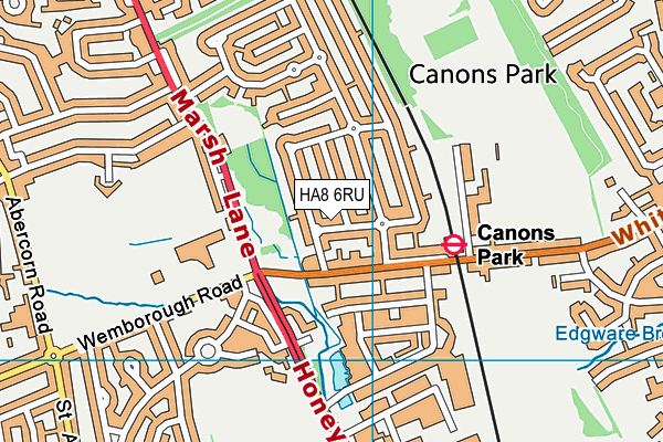 HA8 6RU map - OS VectorMap District (Ordnance Survey)