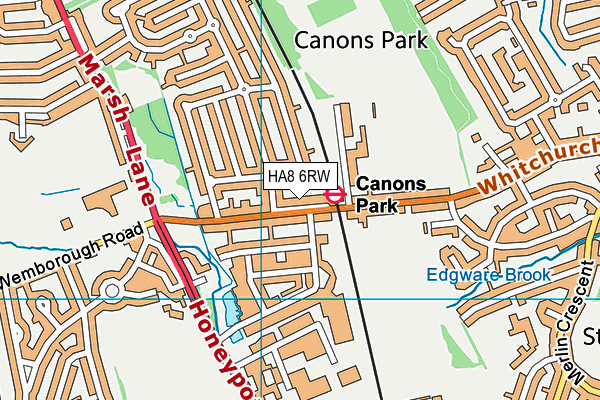 HA8 6RW map - OS VectorMap District (Ordnance Survey)