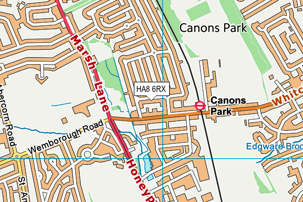 HA8 6RX map - OS VectorMap District (Ordnance Survey)