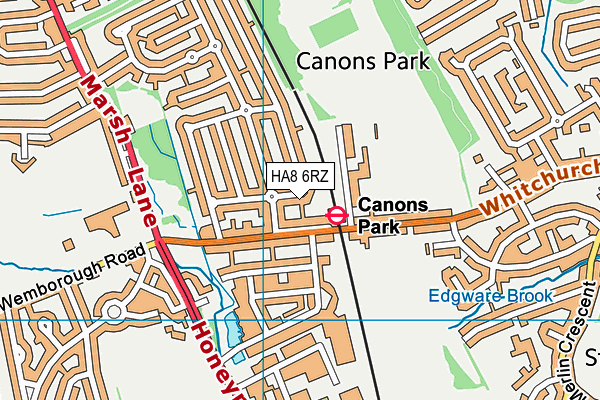 HA8 6RZ map - OS VectorMap District (Ordnance Survey)