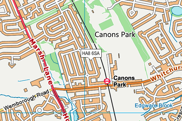 HA8 6SA map - OS VectorMap District (Ordnance Survey)