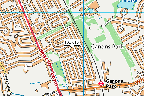 HA8 6TB map - OS VectorMap District (Ordnance Survey)