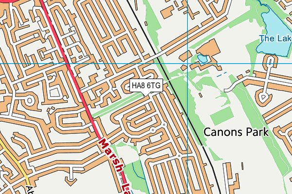 HA8 6TG map - OS VectorMap District (Ordnance Survey)