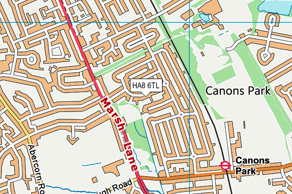 HA8 6TL map - OS VectorMap District (Ordnance Survey)