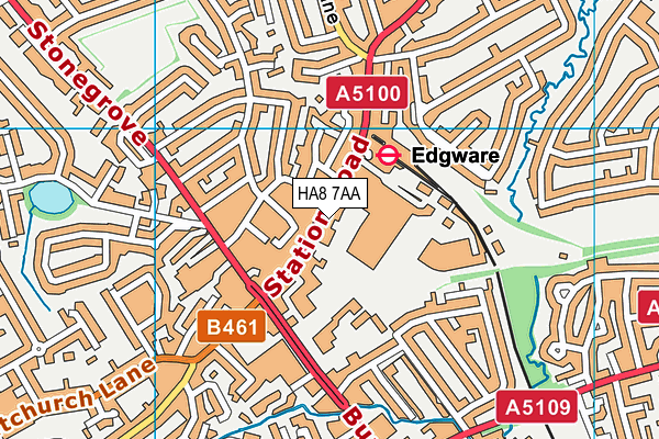 HA8 7AA map - OS VectorMap District (Ordnance Survey)