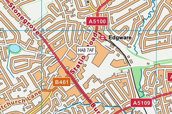 HA8 7AF map - OS VectorMap District (Ordnance Survey)