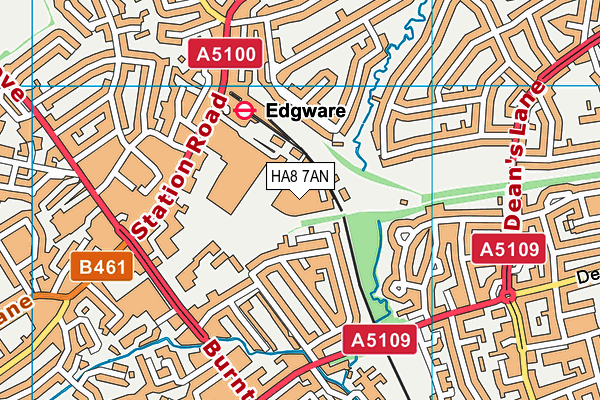 HA8 7AN map - OS VectorMap District (Ordnance Survey)