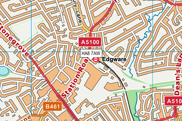 HA8 7AW map - OS VectorMap District (Ordnance Survey)