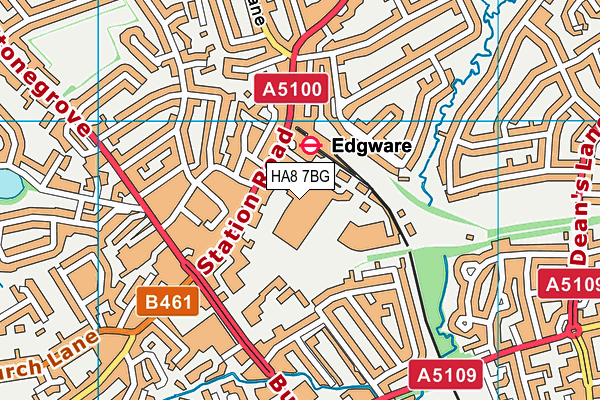 HA8 7BG map - OS VectorMap District (Ordnance Survey)