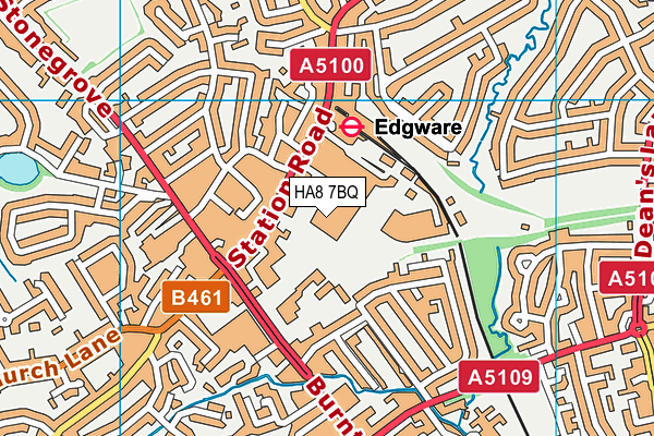 HA8 7BQ map - OS VectorMap District (Ordnance Survey)