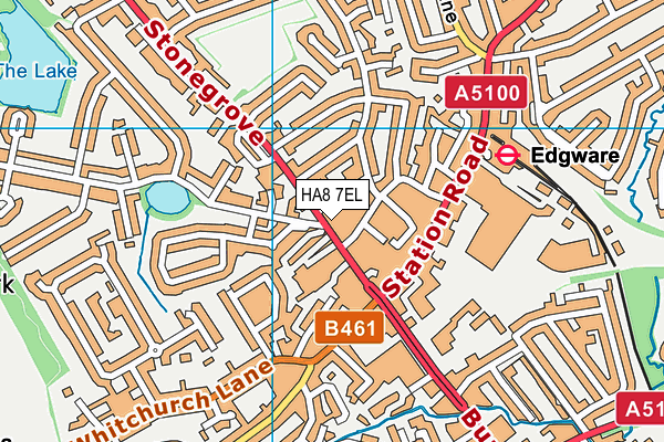 HA8 7EL map - OS VectorMap District (Ordnance Survey)