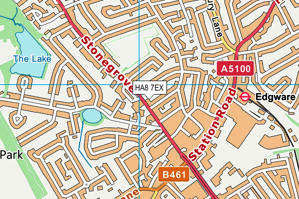 HA8 7EX map - OS VectorMap District (Ordnance Survey)