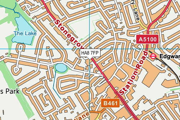 HA8 7FP map - OS VectorMap District (Ordnance Survey)