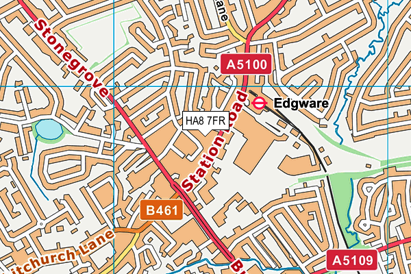 HA8 7FR map - OS VectorMap District (Ordnance Survey)