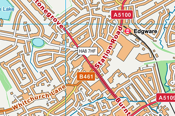 HA8 7HF map - OS VectorMap District (Ordnance Survey)