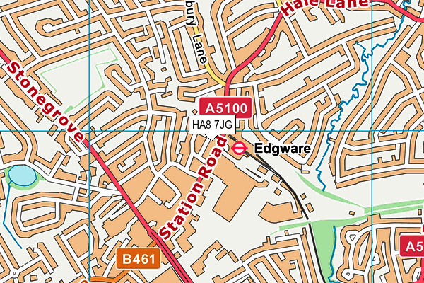 Puregym (London Edgware) map (HA8 7JG) - OS VectorMap District (Ordnance Survey)